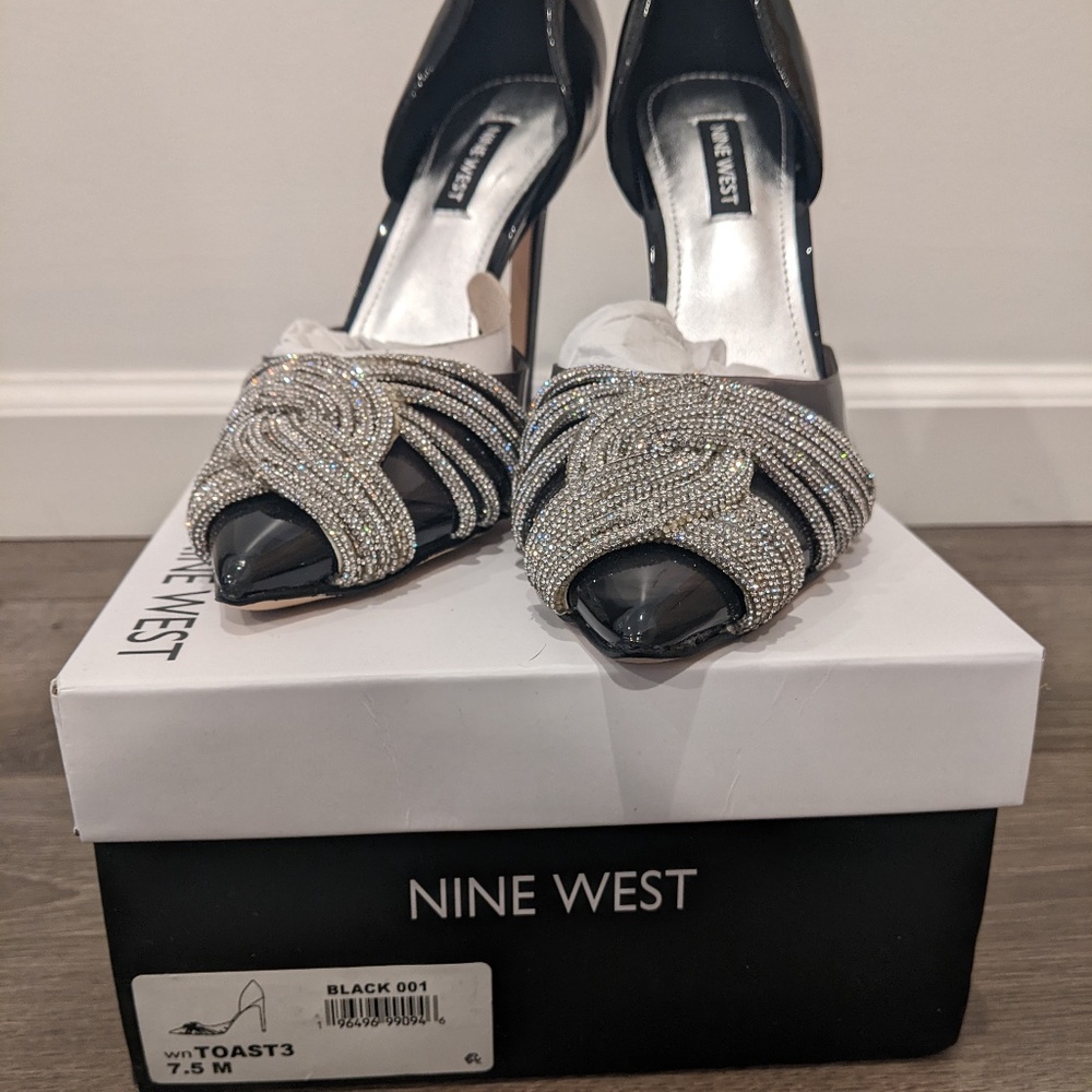 Nine West Dressy Pumps Black and Silver
